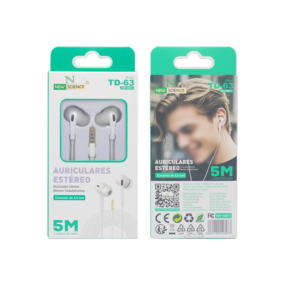 Stereo Headphones Jack Connector, 5 Meters TD-63