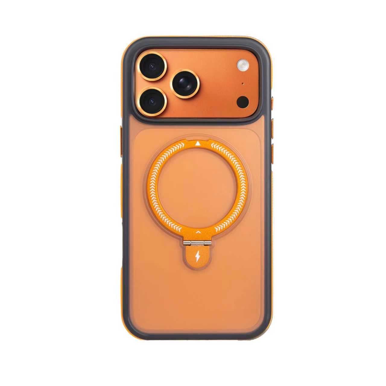 iPhone 16 Funda Mate con Soporte de Anillo 360° y Protector de Lente Incluido