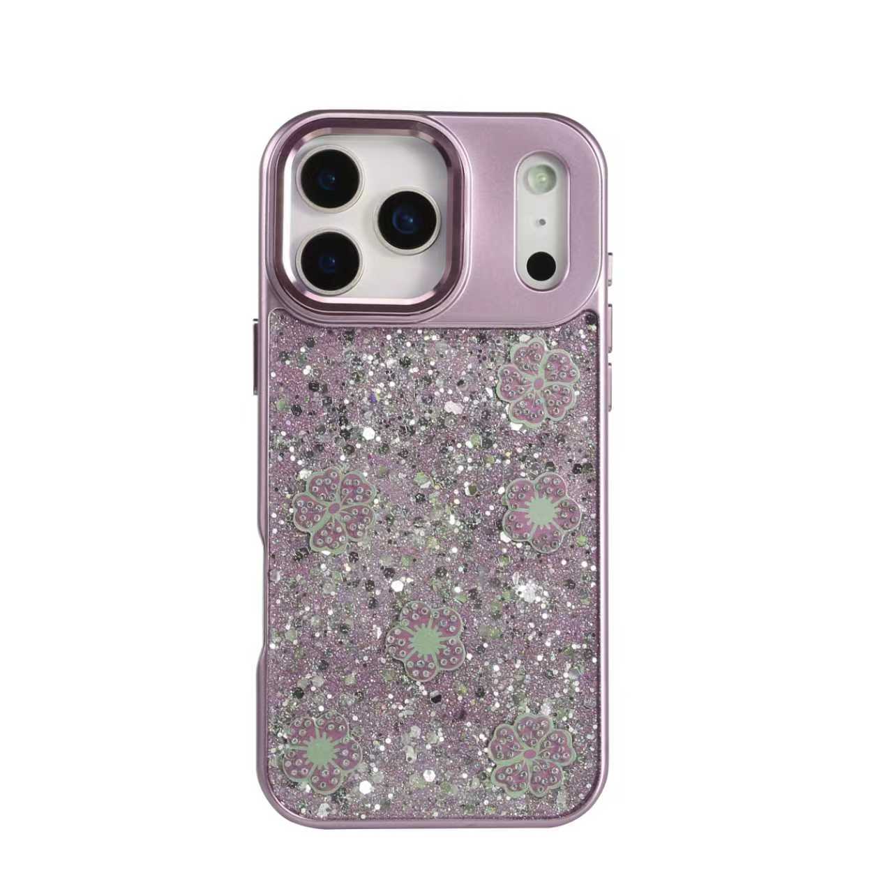 Redmi A5 173mm Funda Brillante con Flores en Purpurina