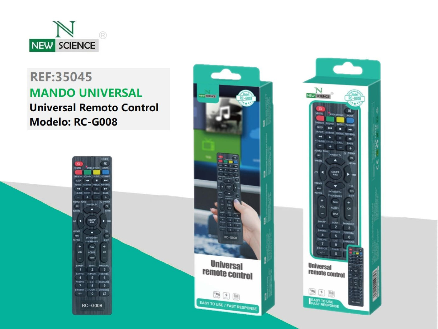 Mando Remoto TV Universal LCD/LED RC-G008