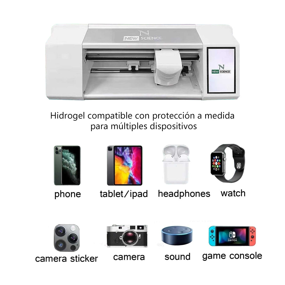 Pack Ahorro Máquina de Hidrogel con Software Libre (Sin Contador) + 100 Láminas (Transparente o Mate)