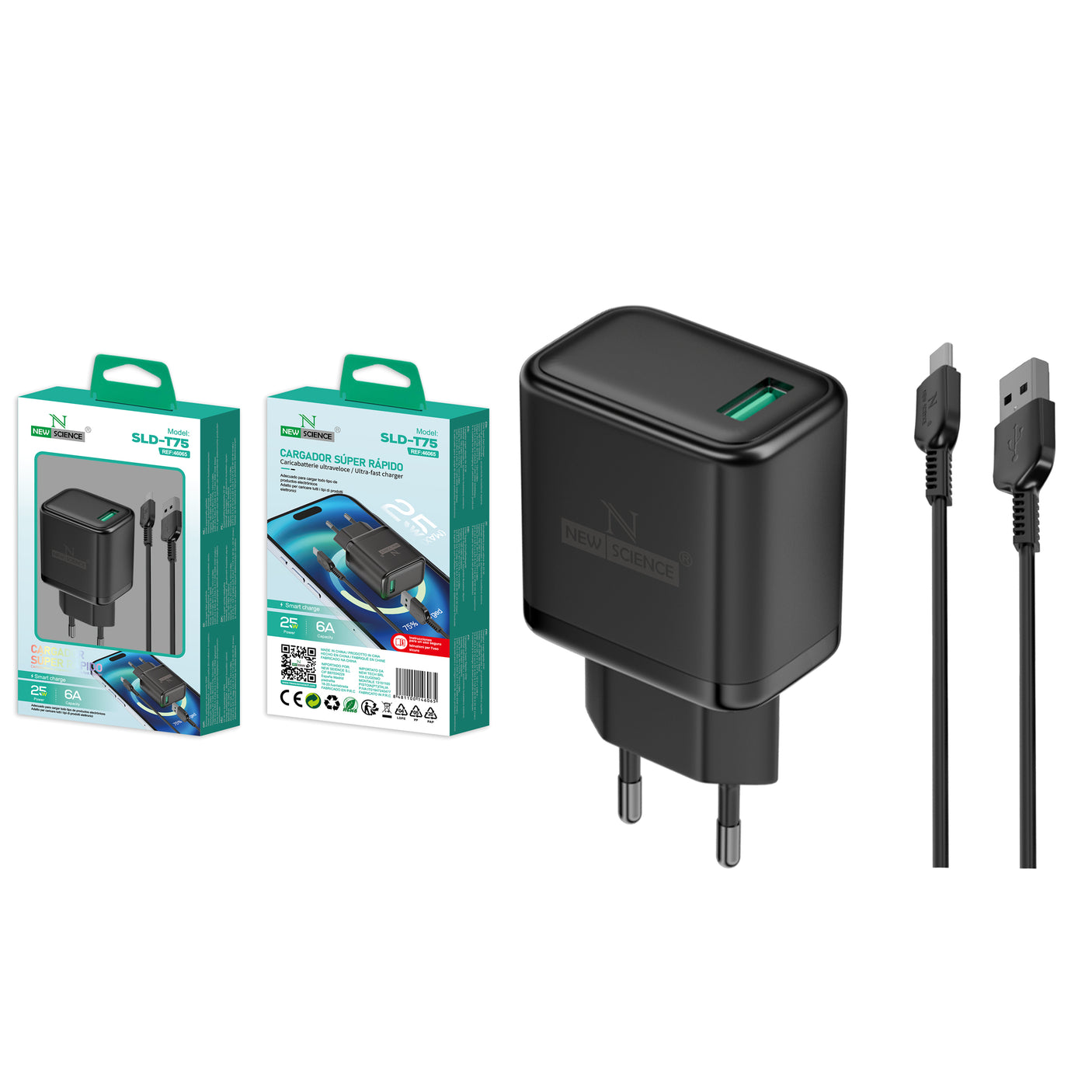 Carregador USB para Tipo C 25W/6A SLD-T75