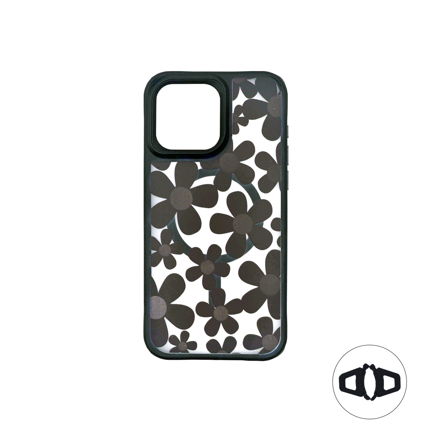 iPhone 16 Pro Funda floral mate transparente