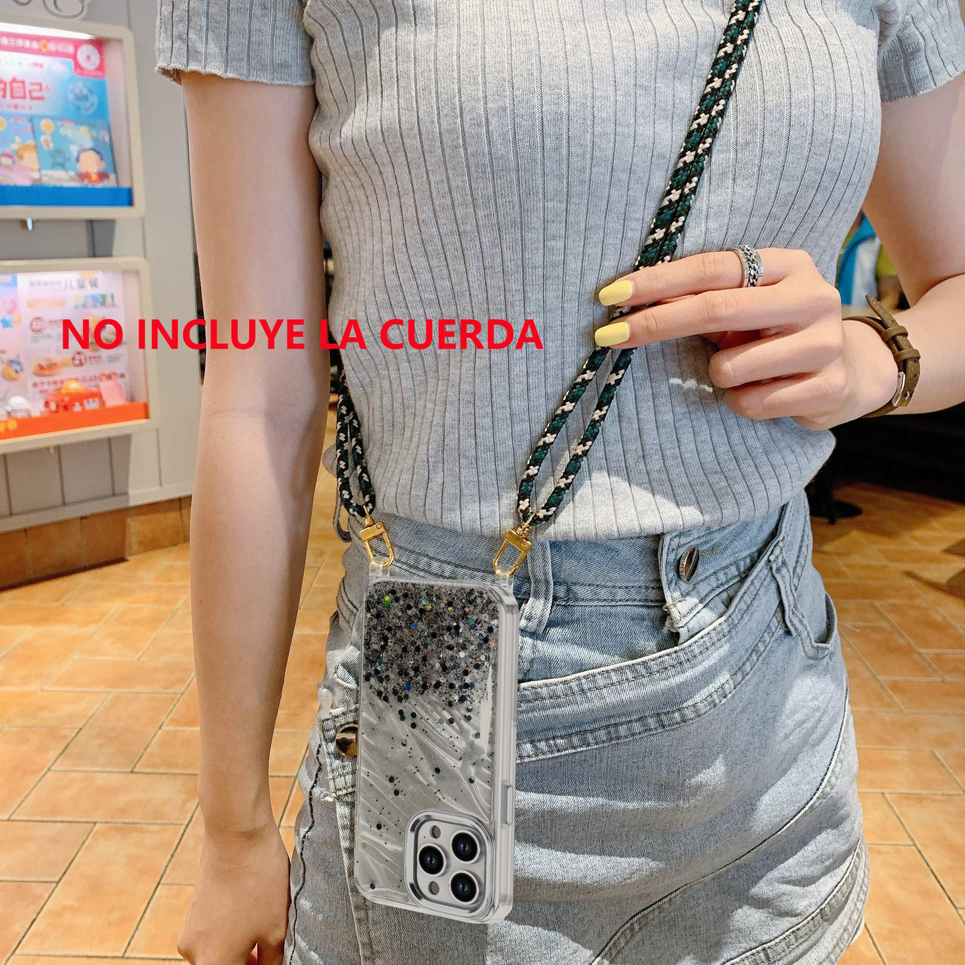 iPhone 15 Pro Carcasa Purpurina Estampada con Magsafe
