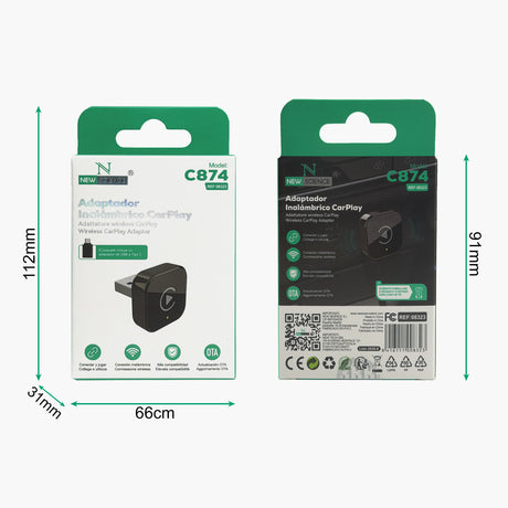 Adaptador Inalámbrico CarPlay C874