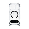 iPhone 17 Carcasa MagSafe Transparente Reforzada con Soporte y Agujeros para Cordón