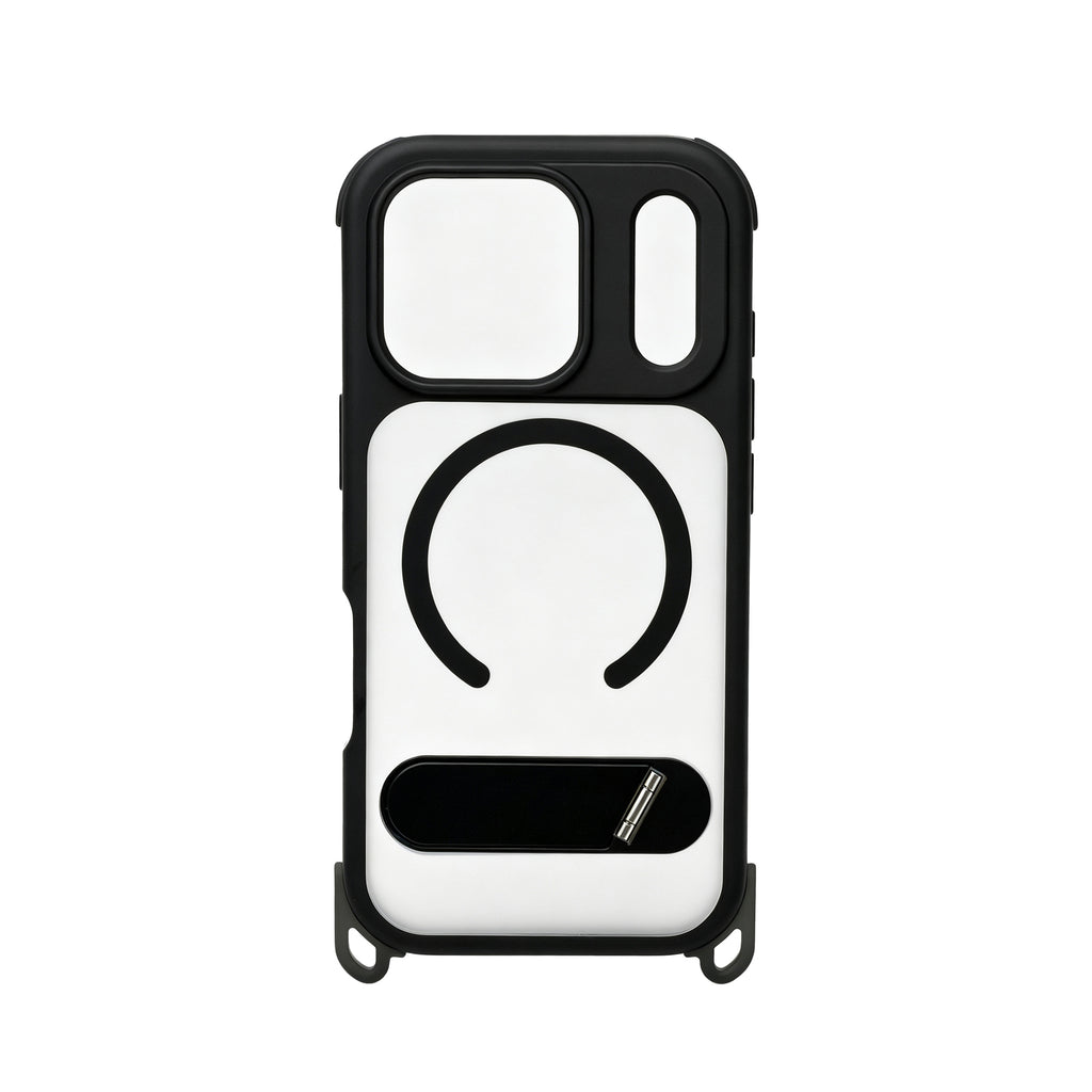 iPhone 17 Carcasa MagSafe Reforzada con Soporte y Agujeros para Cordón