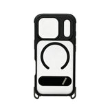 iPhone 17 Carcasa MagSafe Reforzada con Soporte y Agujeros para Cordón