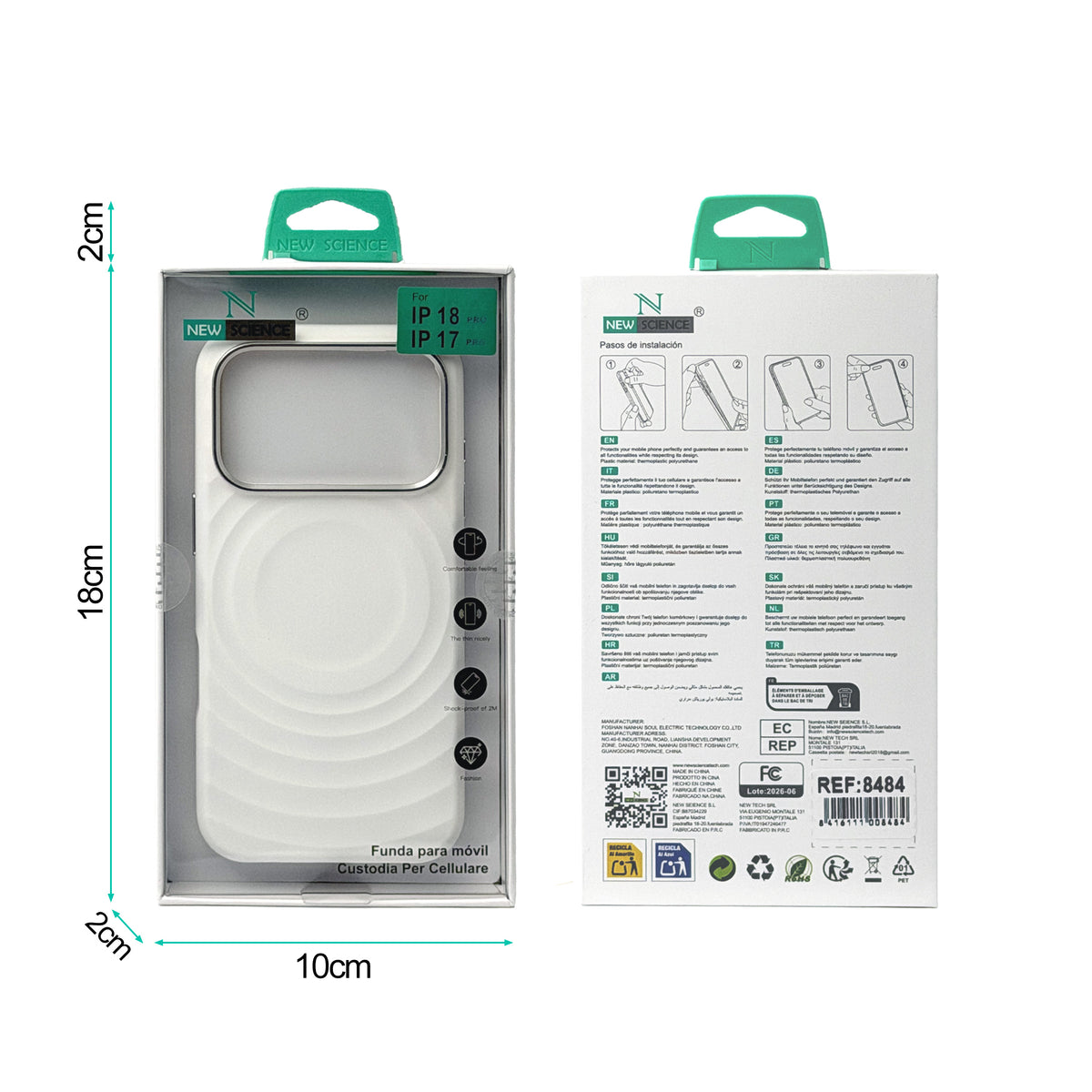 iPhone 17 Carcasa Silicona Magsafe con Textura de ondasconcéntricas