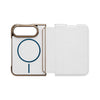 iPhone Duo Carcasa MagSafe Tipo Libro Piel con Borde Metálico + Tarjetero