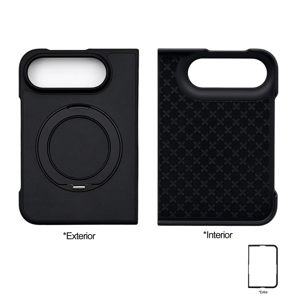 iPhone Duo Carcasa MagSafe de Piel con Anillo de Soporte Giratorio 360°