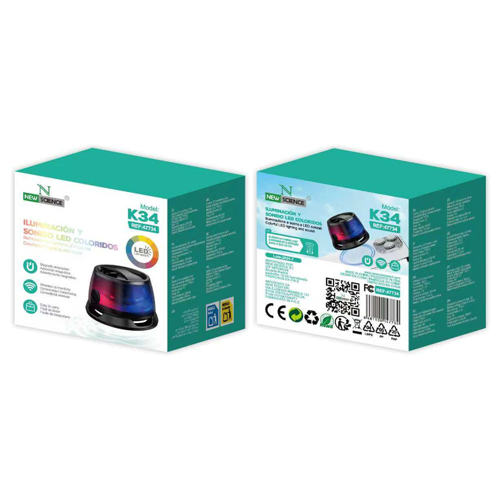 Altavoz Inalambrico con LED de Colores K34