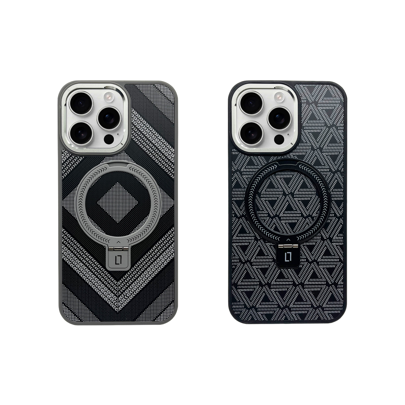 iPhone 16 Plus Magsafe Case with Texture Pattern and Stand (Mix)