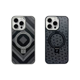 iPhone 16 Plus Magsafe Case with Texture Pattern and Stand (Mix)