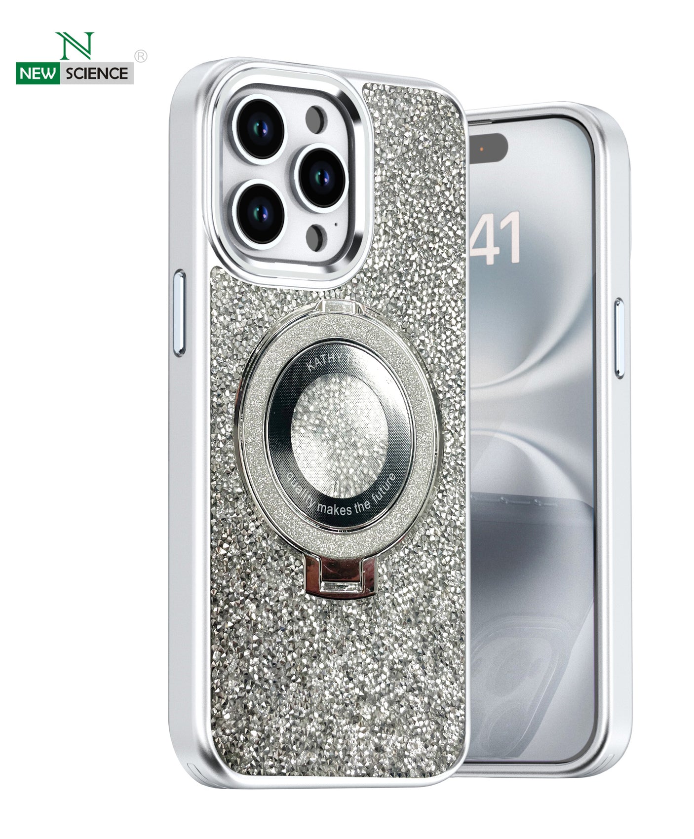 Redmi 13 4G Carcasa Purpurina con Soporte Anillo Magsafe