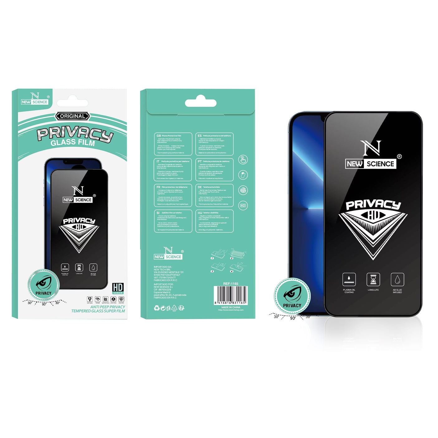 Huawei P30 Lite Cristal Completo Anti-Espía