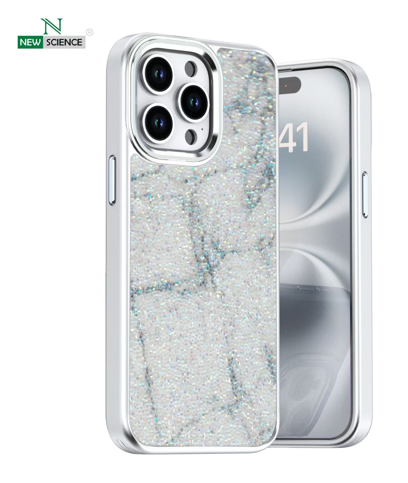 iPhone 16 Plus Carcasa Estampado Purpurina