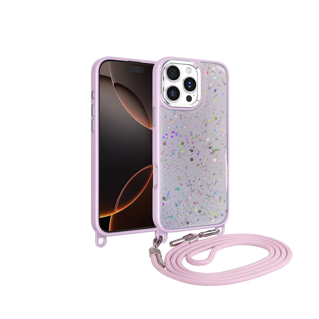 Capa com glitter e pendente para Samsung A14