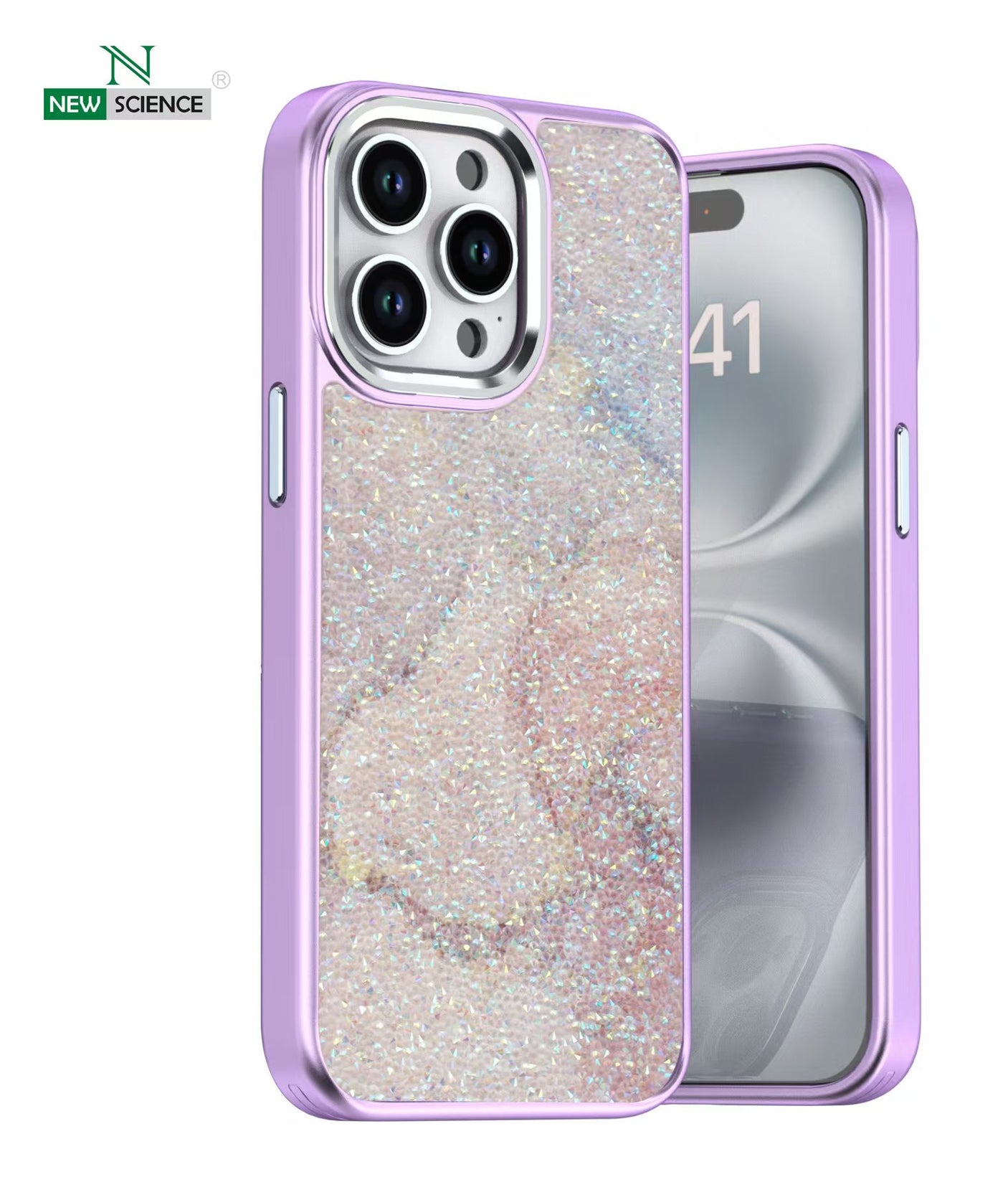 iPhone 16 Plus Carcasa Estampado Purpurina
