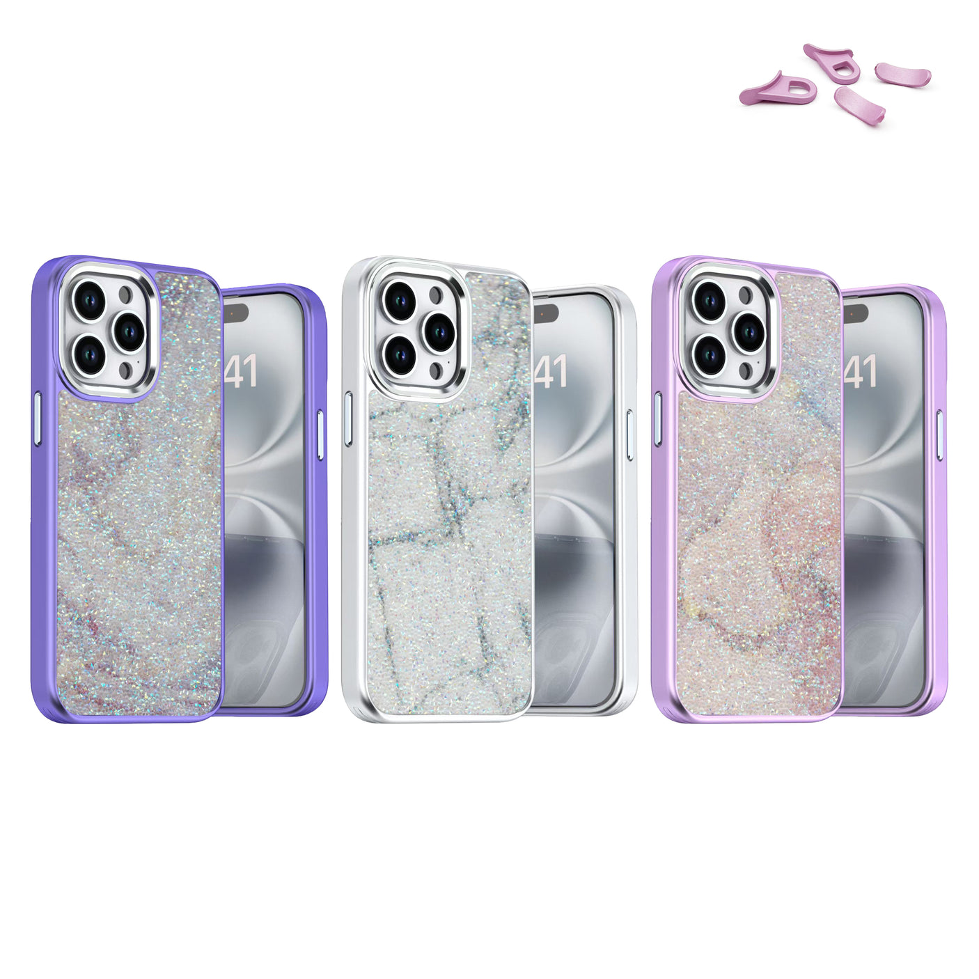 iPhone 16 Plus Carcasa Estampado Purpurina