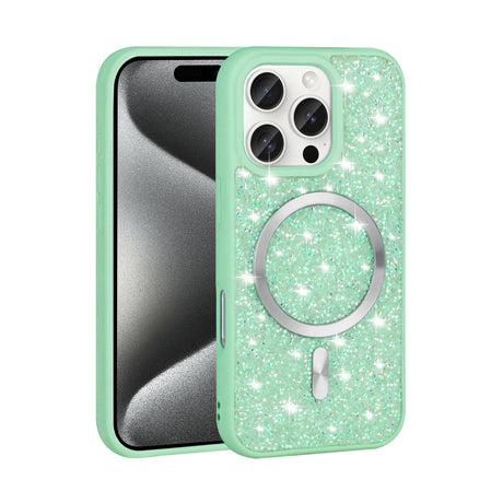 iPhone 15 Magsafe Case with Glitter Diamonds Chrome