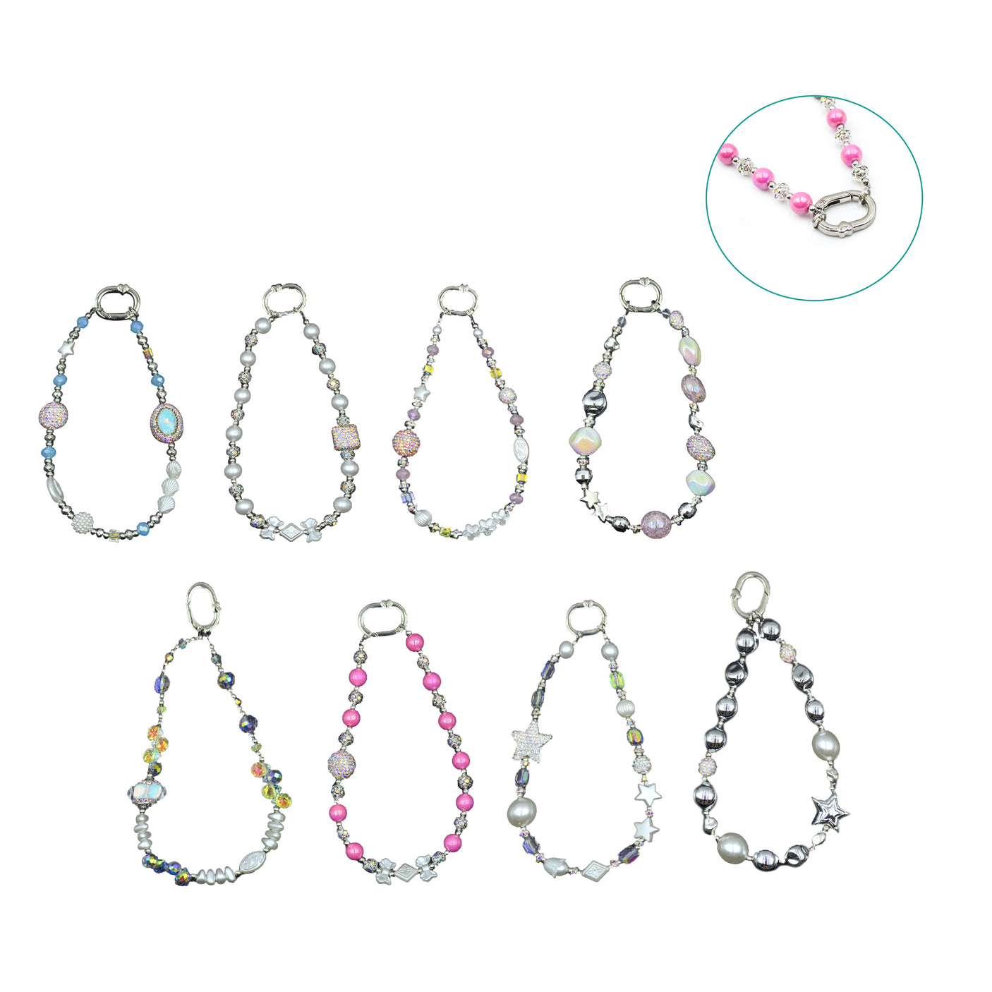 Mobile phone pendant bracelet 30cm (Mix 5 pcs)