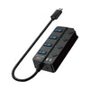 Adaptador HUB 4EN1 Type C a USB con interruptores individuales 3.0 HU-02