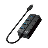 Adaptador HUB 4EN1 Type C a USB con interruptores individuales 3.0 HU-02