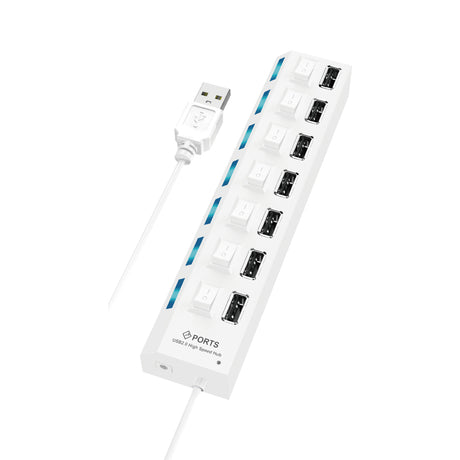 Adaptador HUB 7EN1 USB A USB 2.0 Con Interruptor HU-06