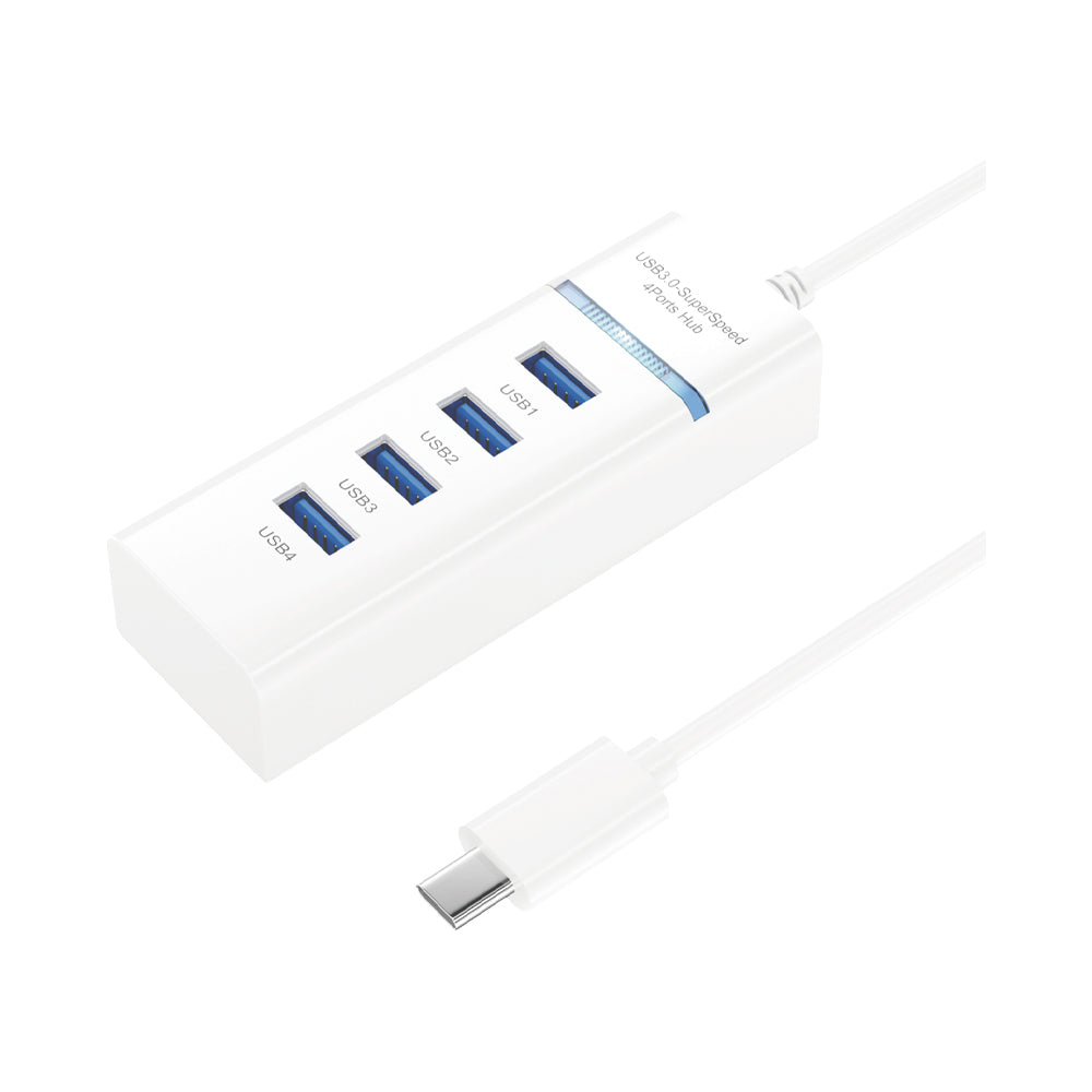 Adaptador HUB 4EN1 TYPE-C A USB 3.0 HU-01