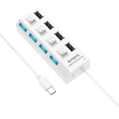 Adaptador HUB 4EN1 Type-C a USB 2.0 ( Con interruptor ) HU-04