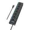Adaptador HUB 7EN1 Type C A USB 2.0 Con Interruptor HU-06