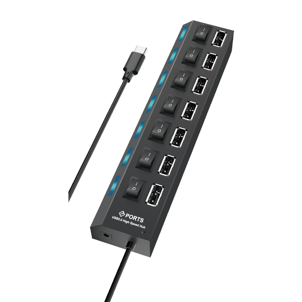 Adaptador HUB 7EN1 Type C A USB 2.0 Con Interruptor HU-06