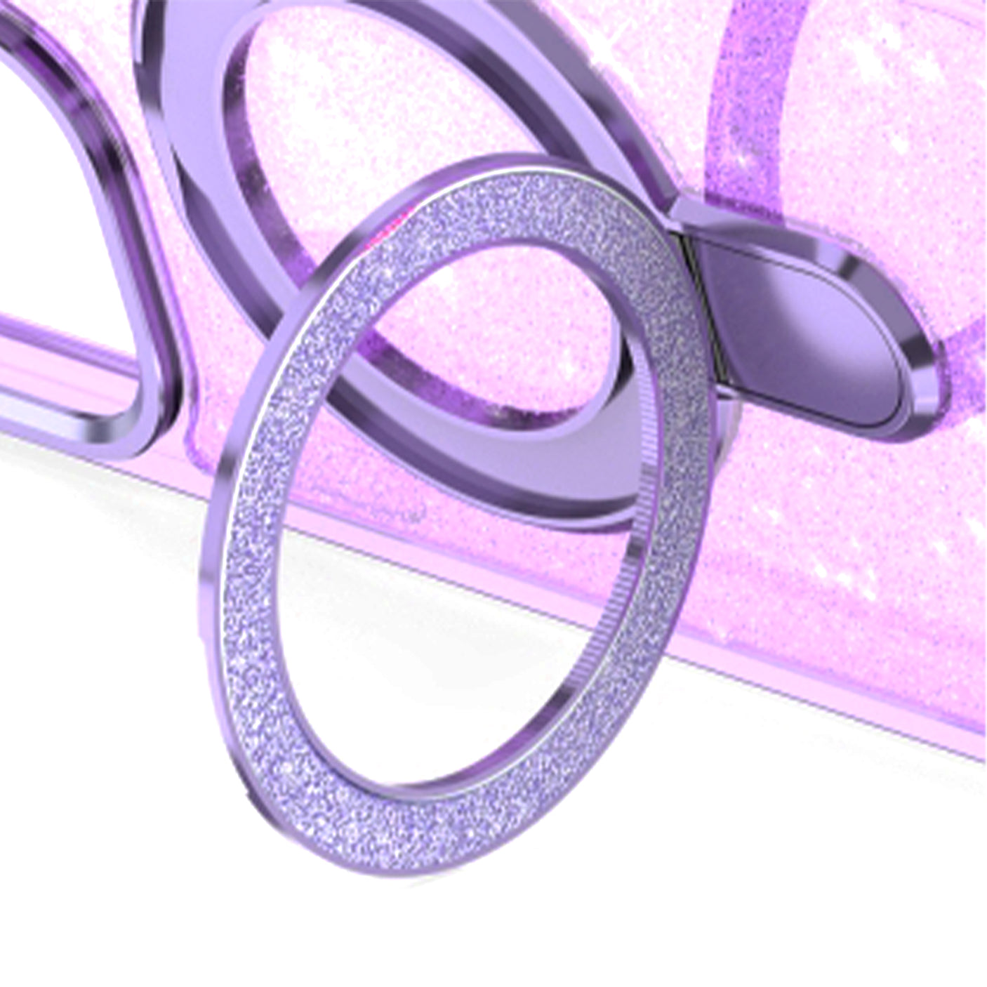 iPhone 16 Plus Glitter Magsafe Case with Foldable Ring Holder