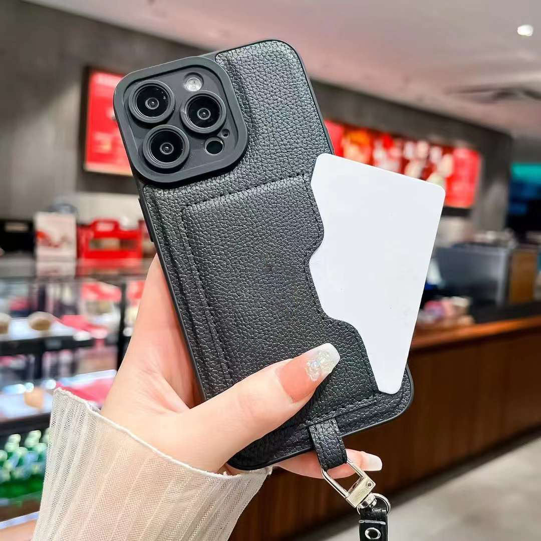 iPhone 15 Plus Case with Card Holder and Strap