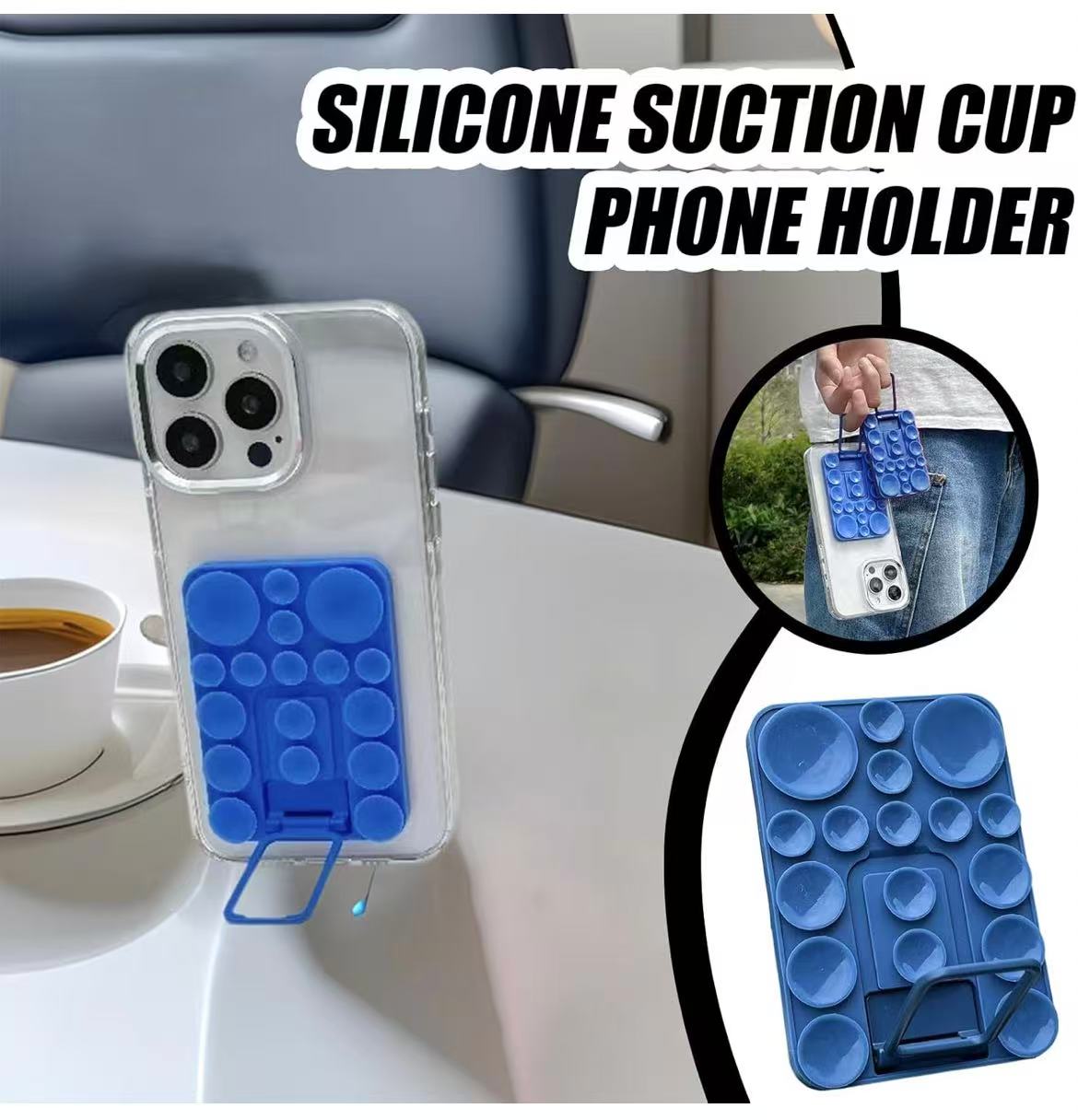 Soporte de teléfono con ventosas de silicona multifuncional