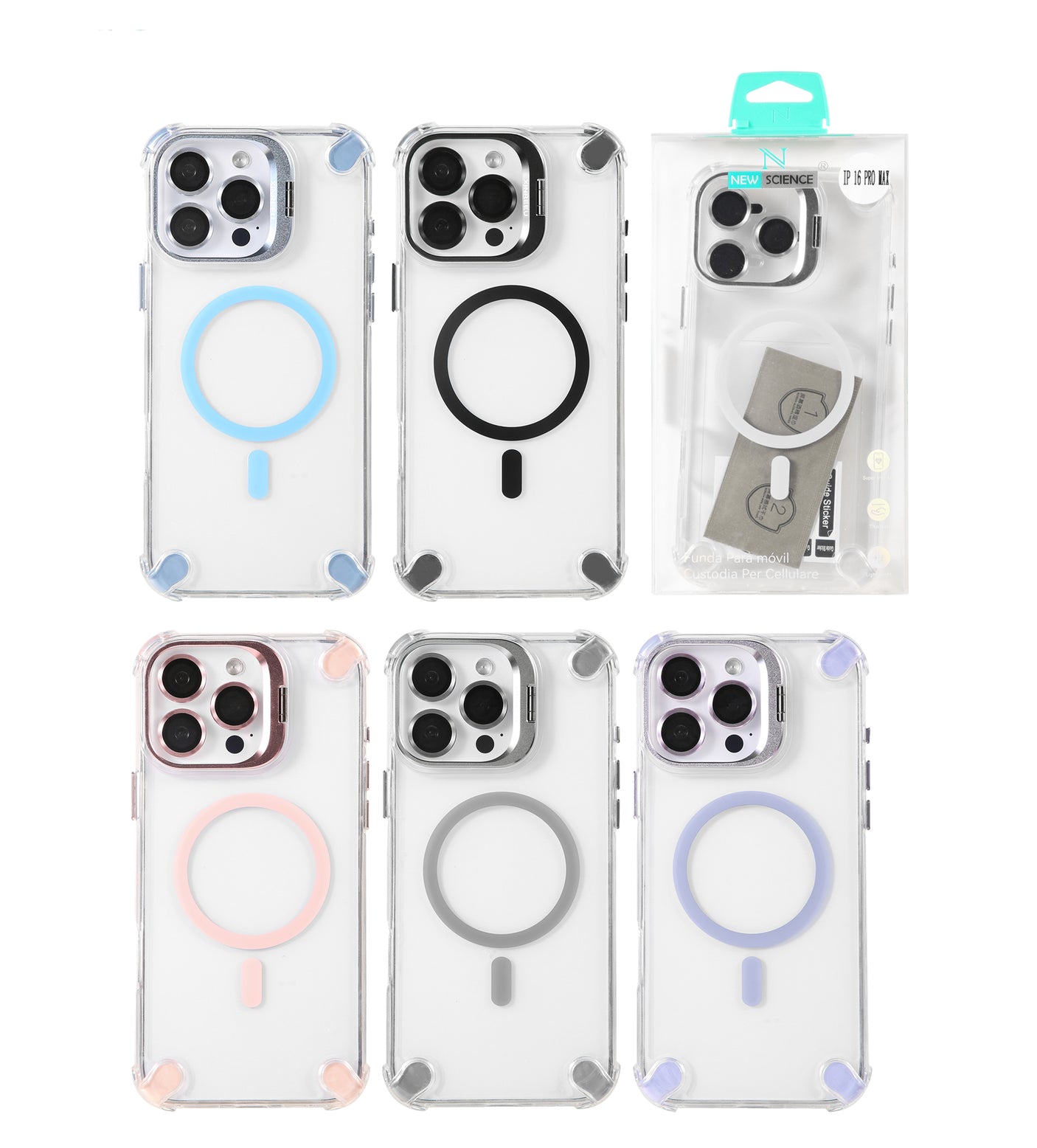 iPhone 15 Pro Max Funda Transparente con MagSafe y Lente Protectora