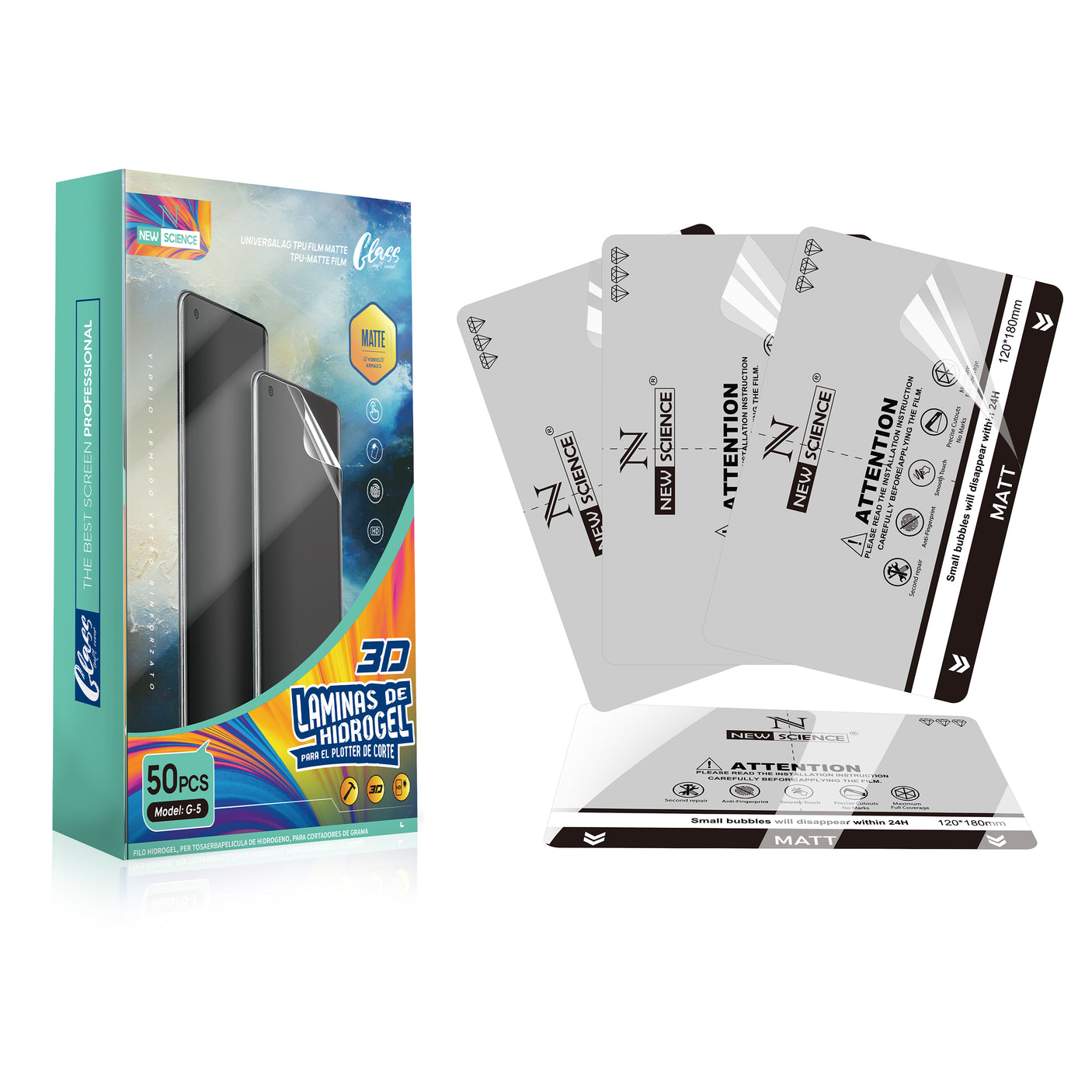Folhas de Hidrogel Mate (Pack 50 unidades)