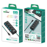 Adaptador HUB 4EN1 Type C a USB 2.0 ( Con interruptor ) HU-04