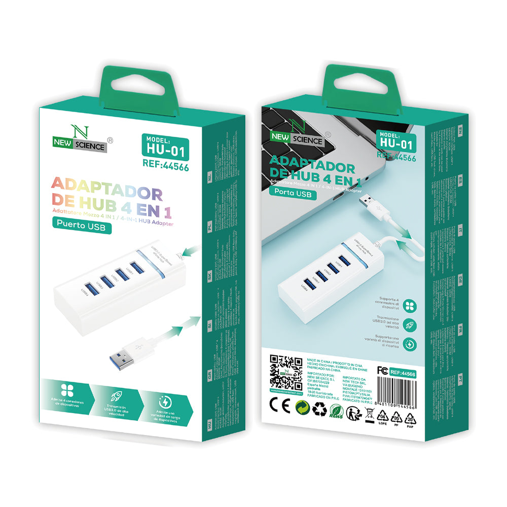 Adaptador HUB 4EN1 USB A USB 3.0 HU-01