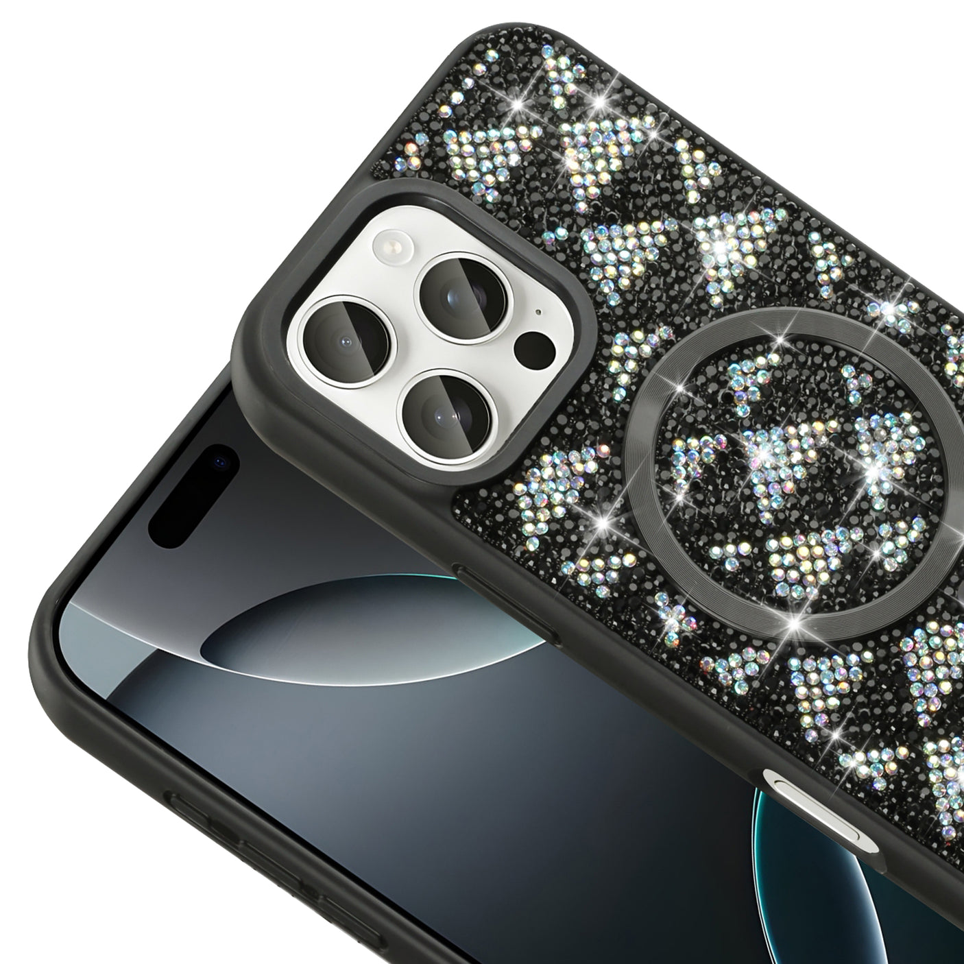 Funda Magnética Brillante iPhone 16 con Tarjetero