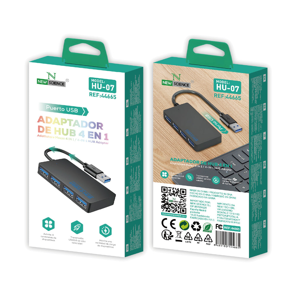 Adaptador HUB 4EN1 USB a USB 3.0 HU-07