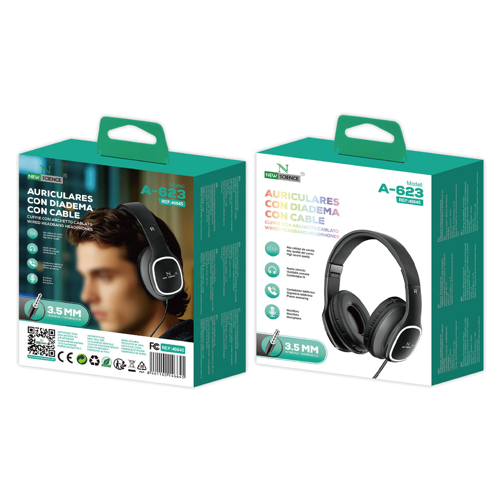 Cascos Diadema A-623 con Cable Jack 3.5mm
