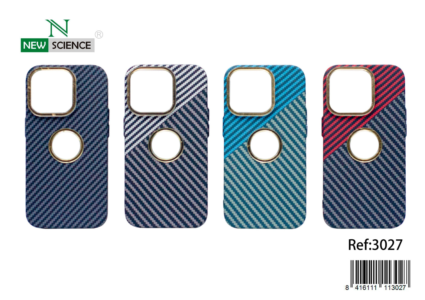 iPhone 12 Pro Max Carcasa Diseño Rayas de Fibra de Carbono(MIX)