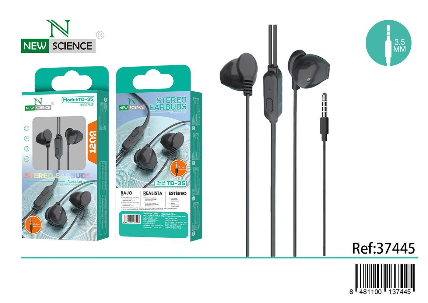 Headphones 3.5mm Jack TD-35