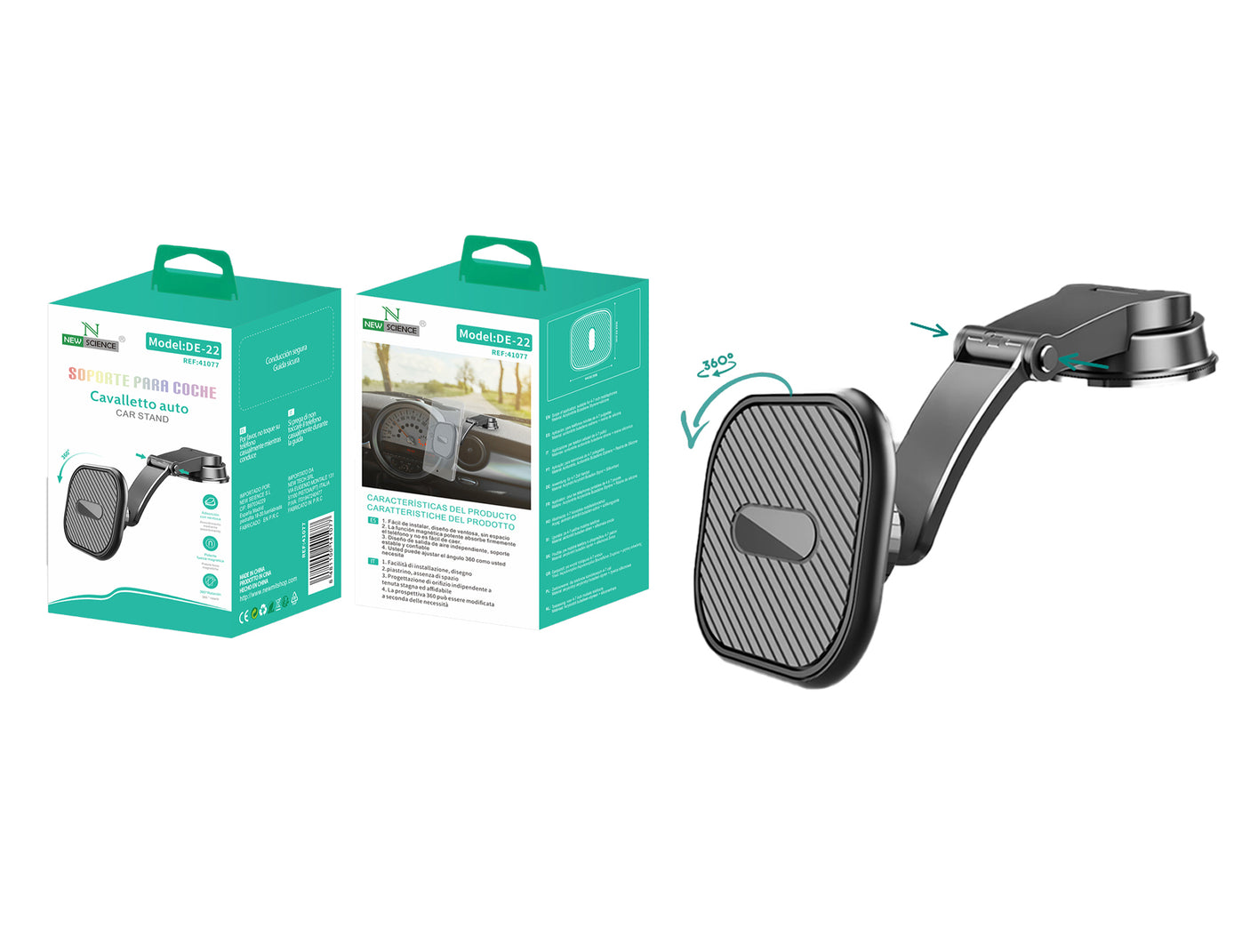 Soporte para Coche Ventosa y Magnético  Modelo DE-22