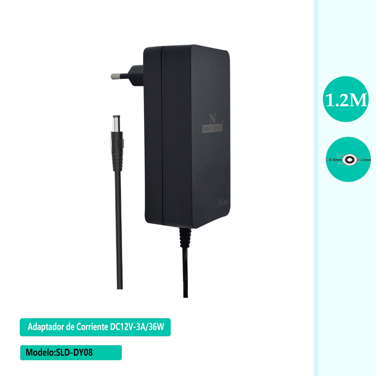 Power Adapter 12V/3A 1.2m SLD-DY08 – New Science
