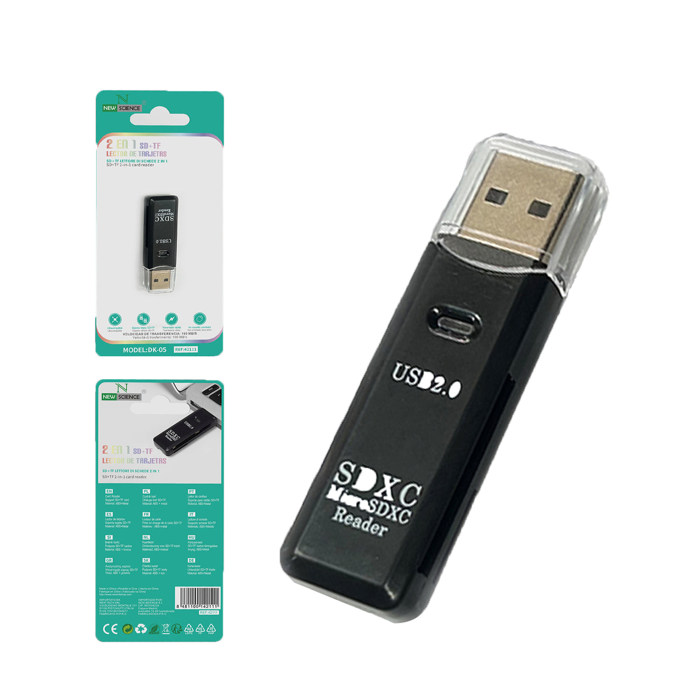 Lector de tarjetas para SD/TF/USB DK-05