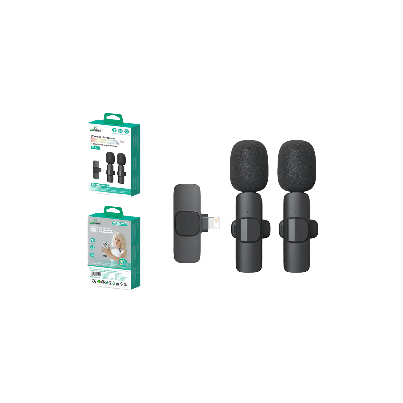 Micrófono Inalámbrico (2 Micrófonos) WS-02