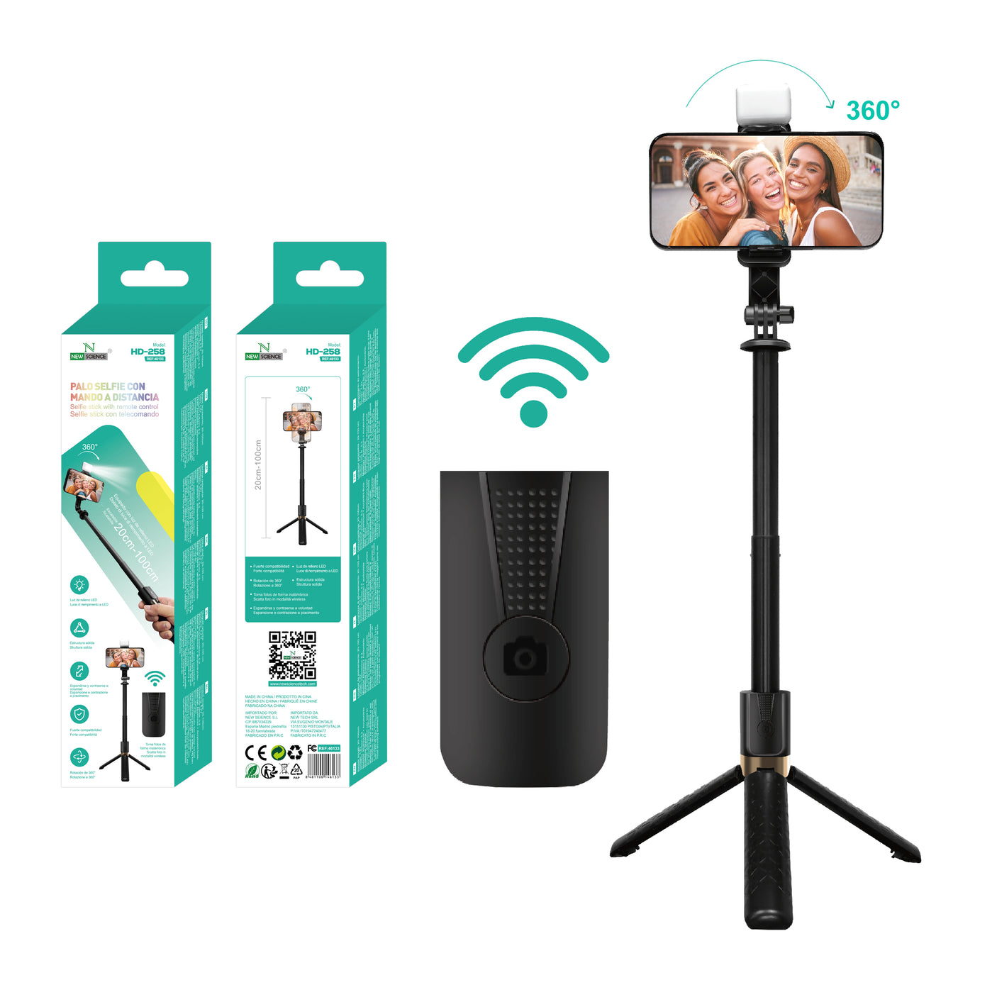 Palo Selfie Tripode 20-100CM HD-258